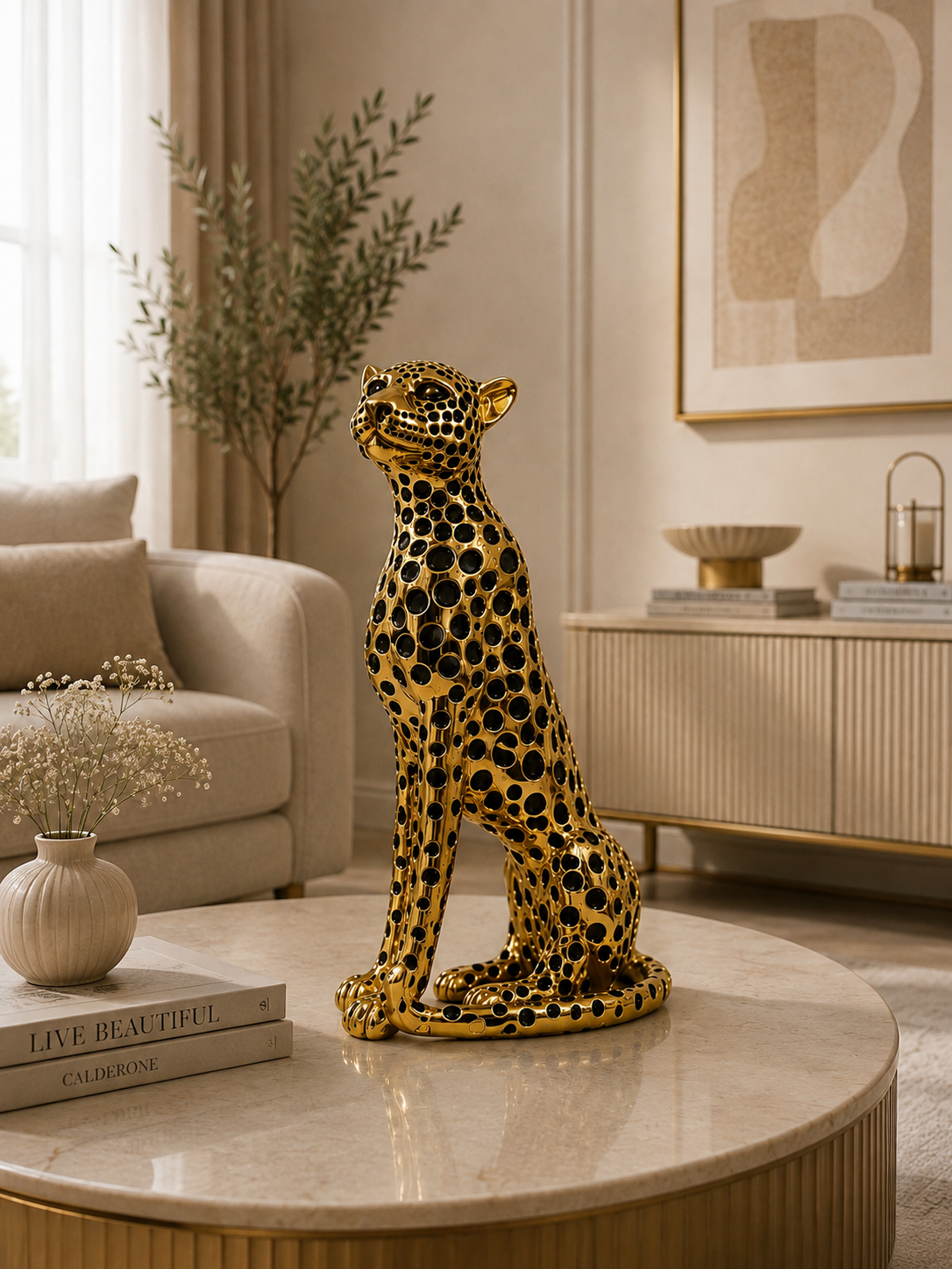 Luxury Leopard Sculpture
