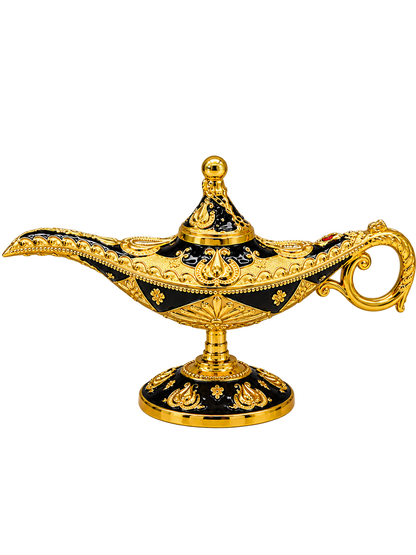 Luxury Black & Gold Aladdin Decorative Showpiece