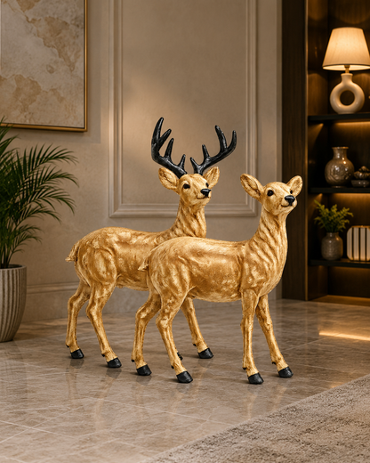 Decorative Deer Figurine Set of 2