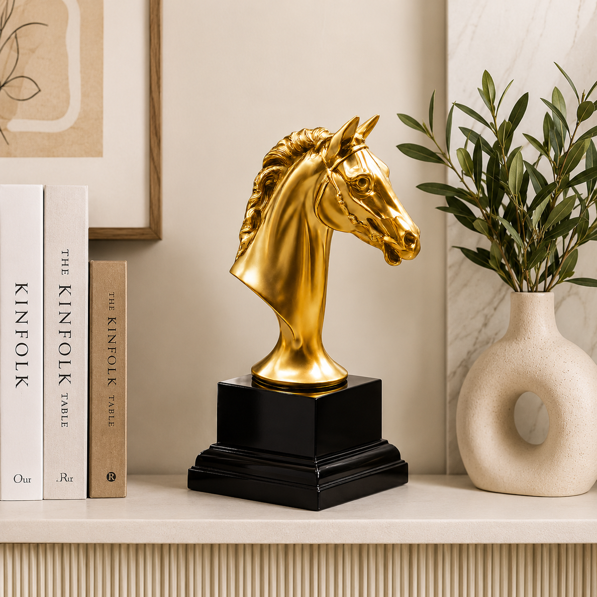 Aurum Glory Golden Horse Bust Statue