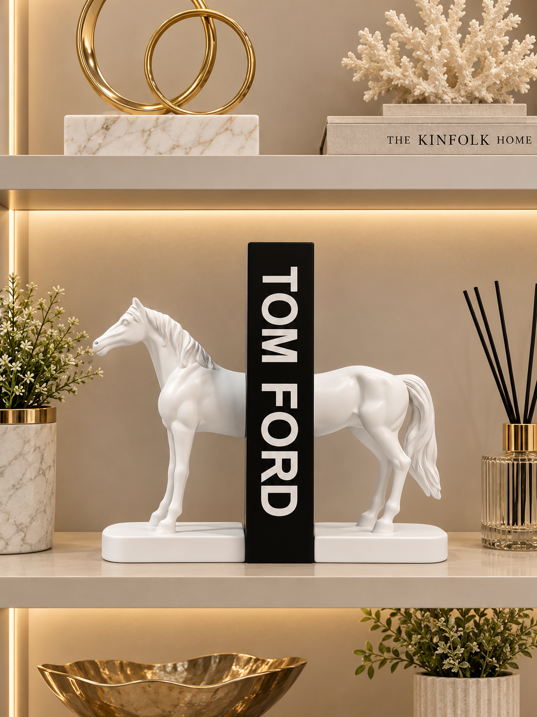 Modern Horse Bookends Set of 2