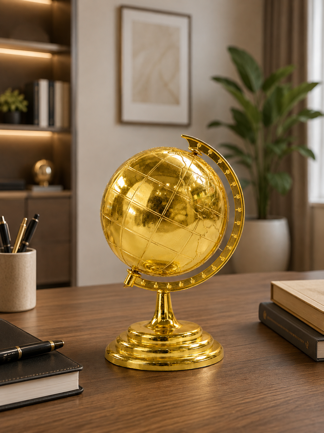 Luxury Golden Rotating Globe