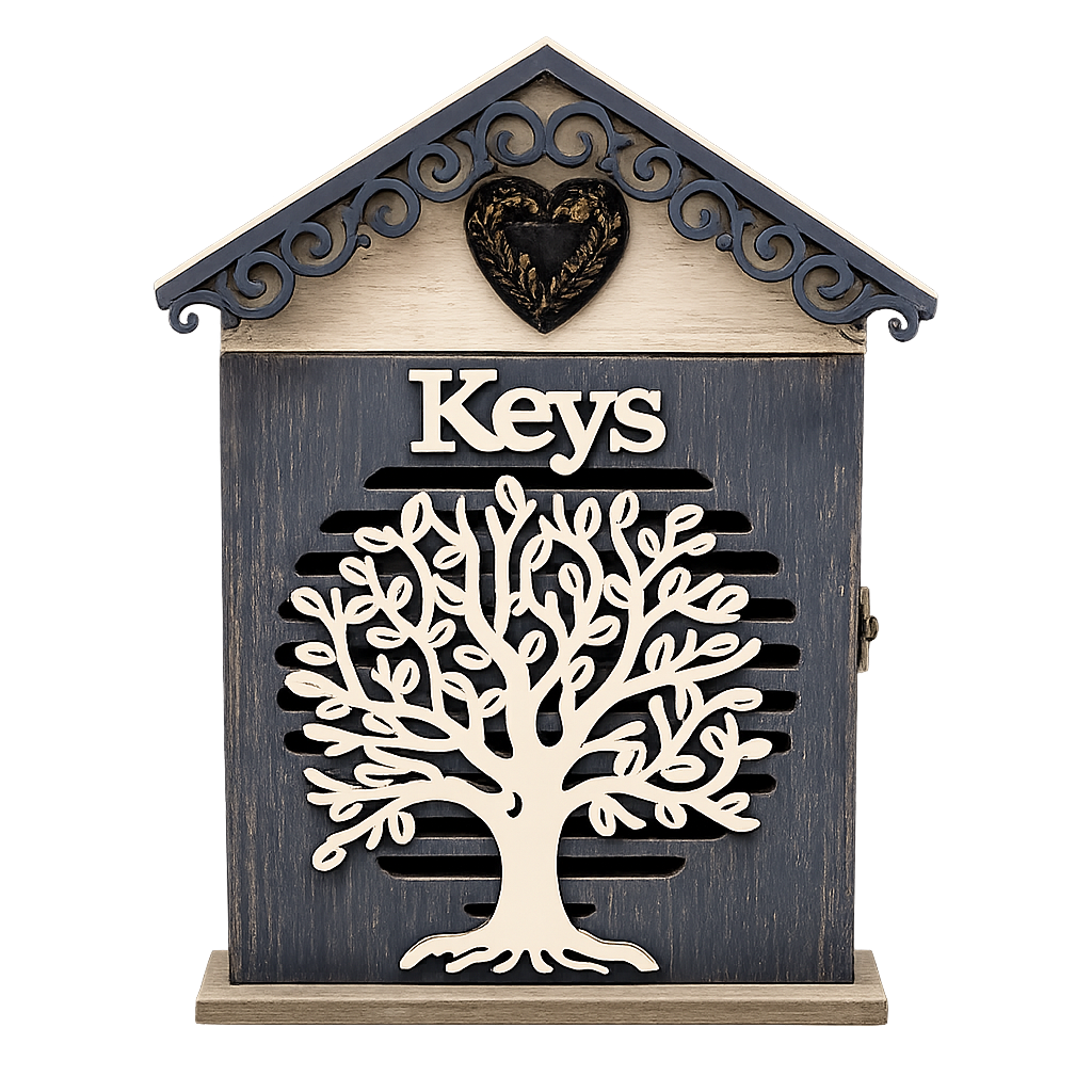 Wooden Wall Mounted Key Holder Cabinet