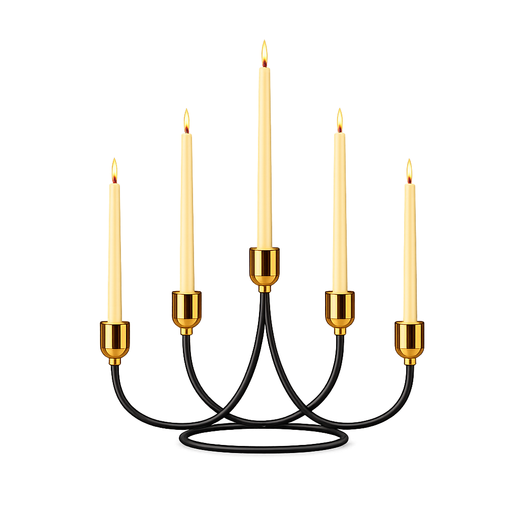 Luxury 5-Arm Metal Candle Stand