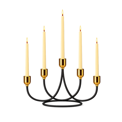 Luxury 5-Arm Metal Candle Stand