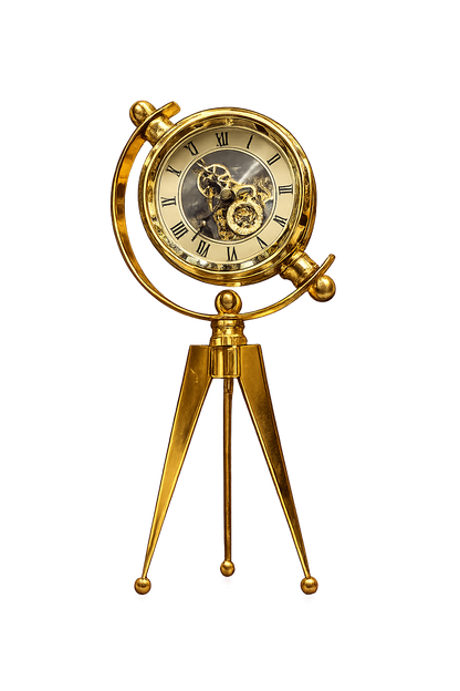 Luxury Vintage Gold Tripod Table Clock
