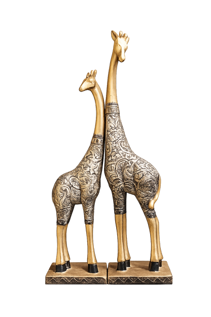 Luxury Giraffe Statue Set of 2