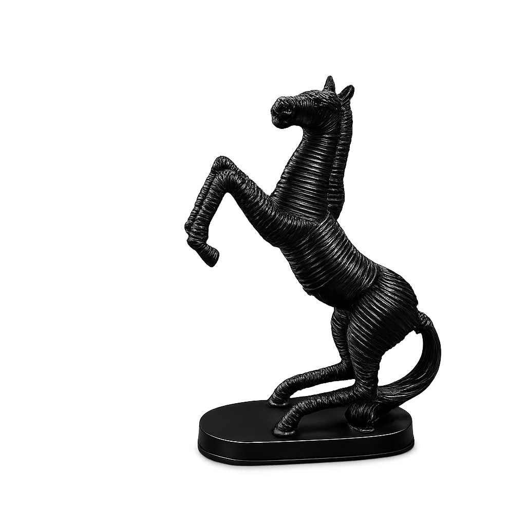 Premium Black Rearing Horse Figurine
