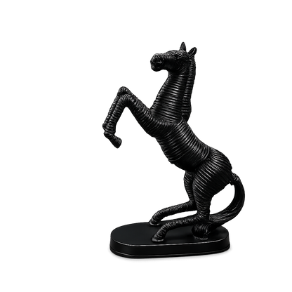 Premium Black Rearing Horse Figurine