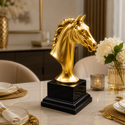 Aurum Glory Golden Horse Bust Statue