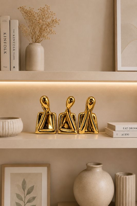Abstract Thinker Figurine Set of 3