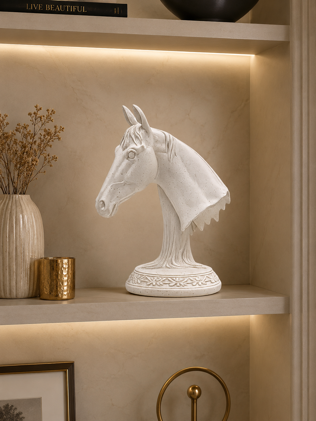 Elegant Horse Head Decorative Sculpture