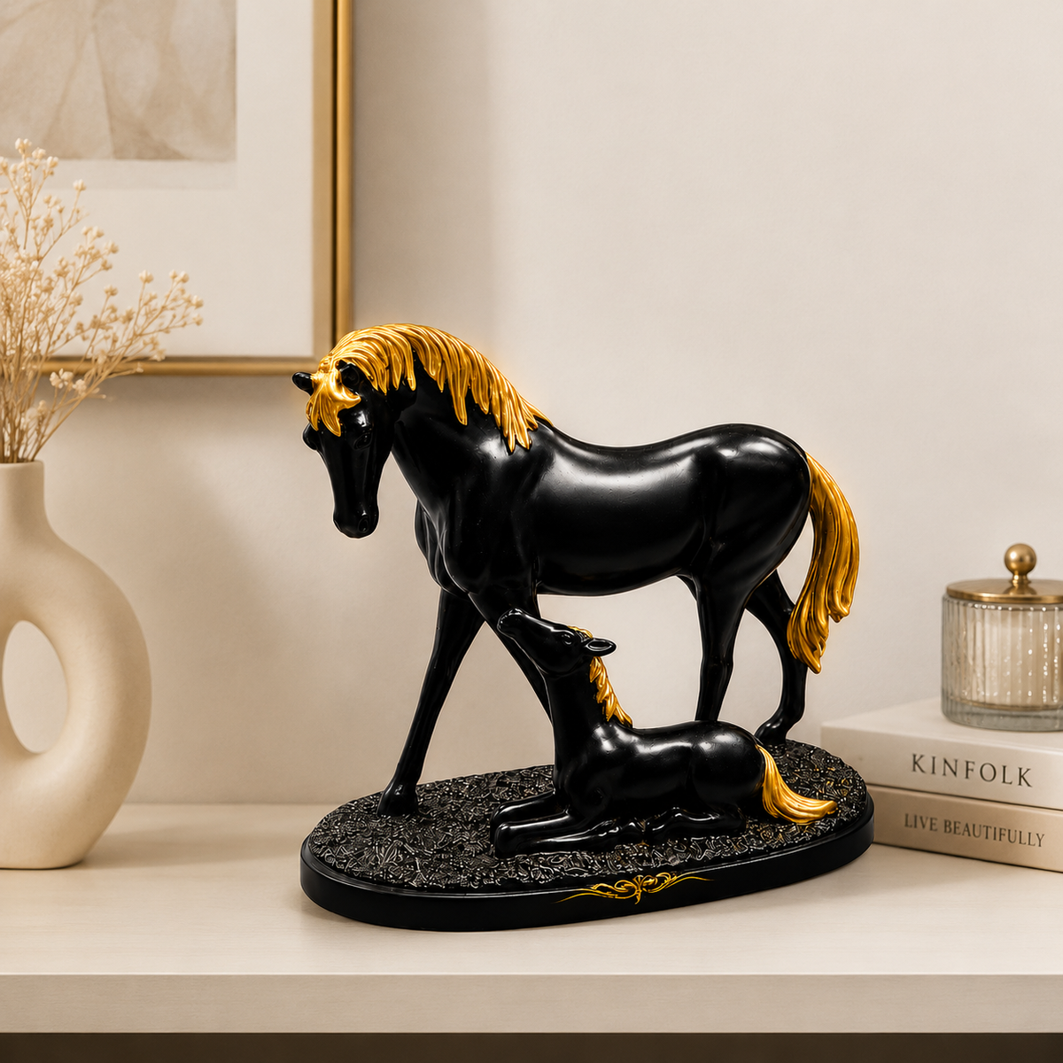 Majestic Mare & Foal Horse Statue