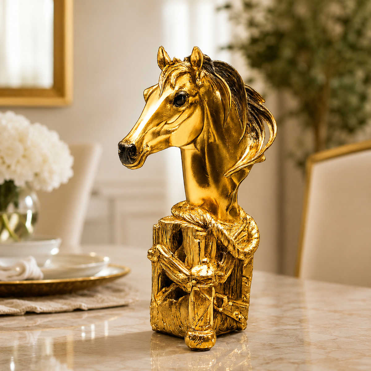 Golden Horse Head Bust