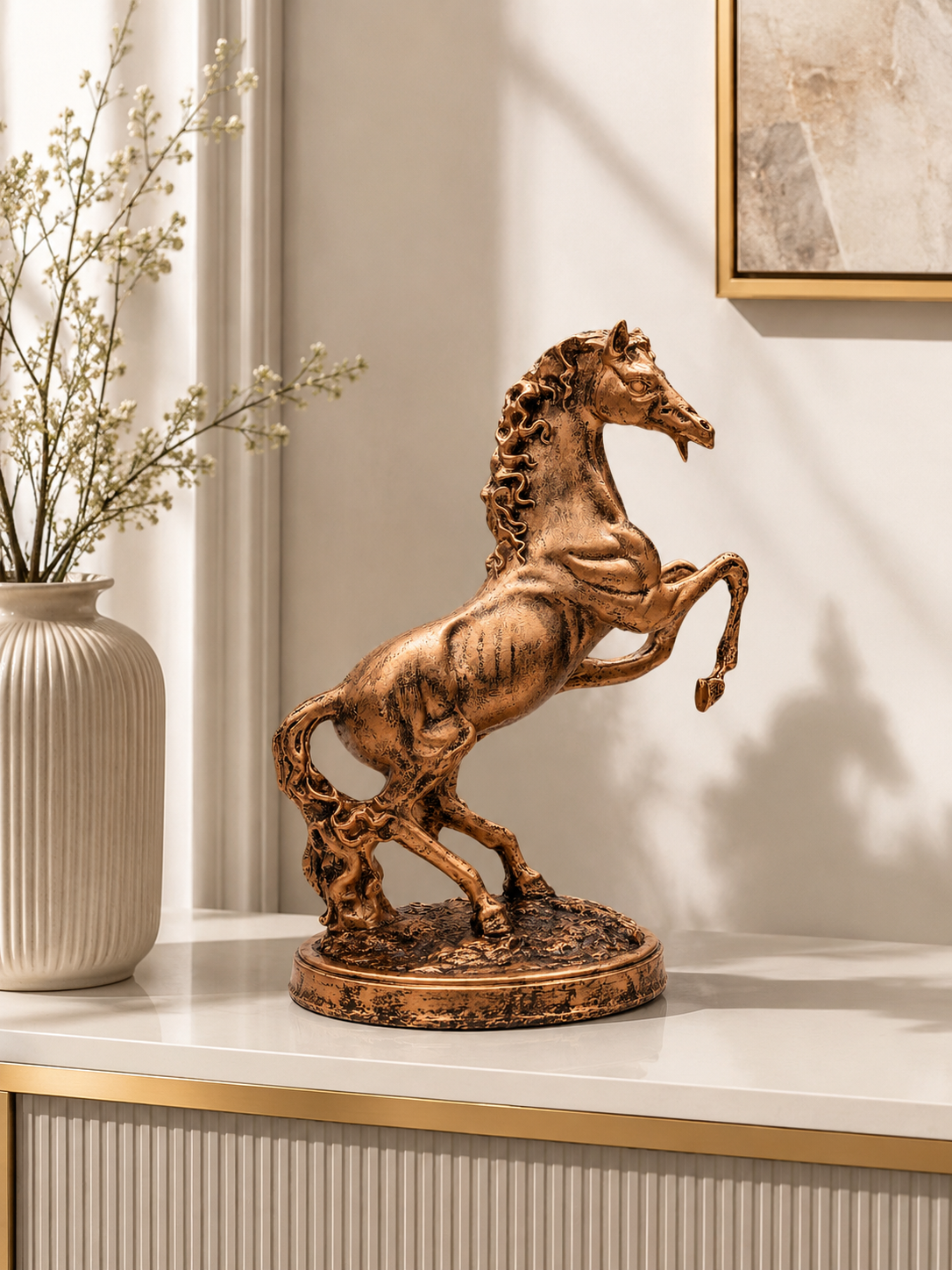 Rising Horse Resin Showpiece