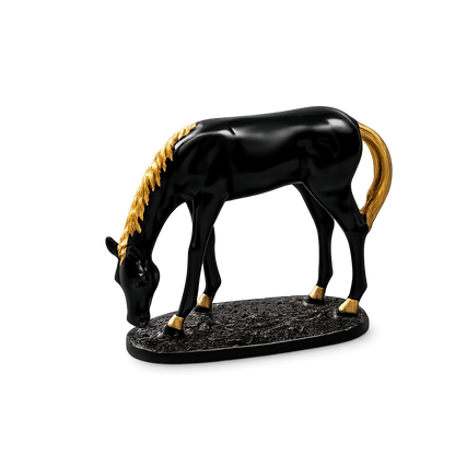 Elegant Grazing Horse Statue