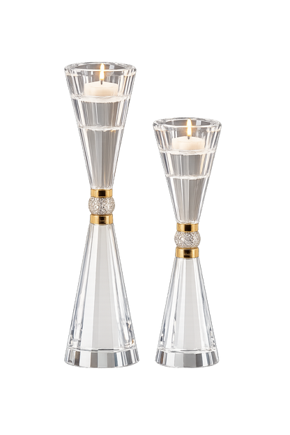 Luxury Crystal Glass Candle Holder Set of 2