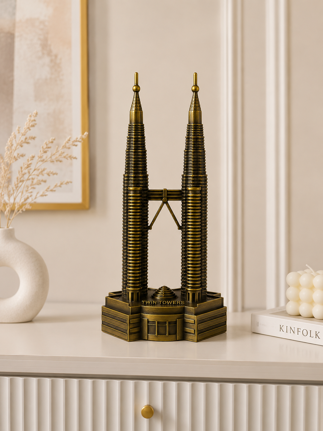 Twin Towers Metal Sculpture