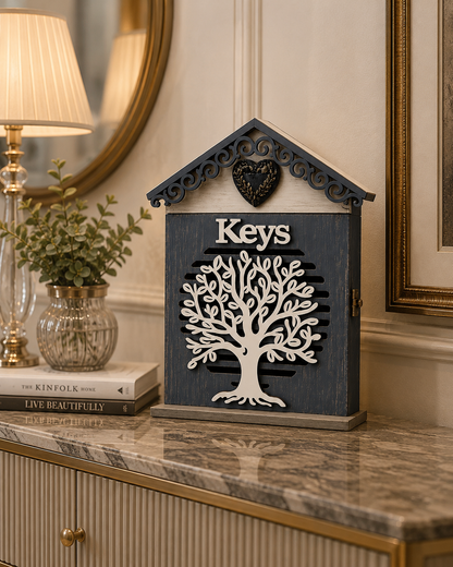 Wooden Wall Mounted Key Holder Cabinet