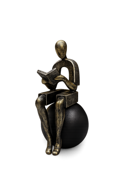 Abstract Reading Man Sculpture