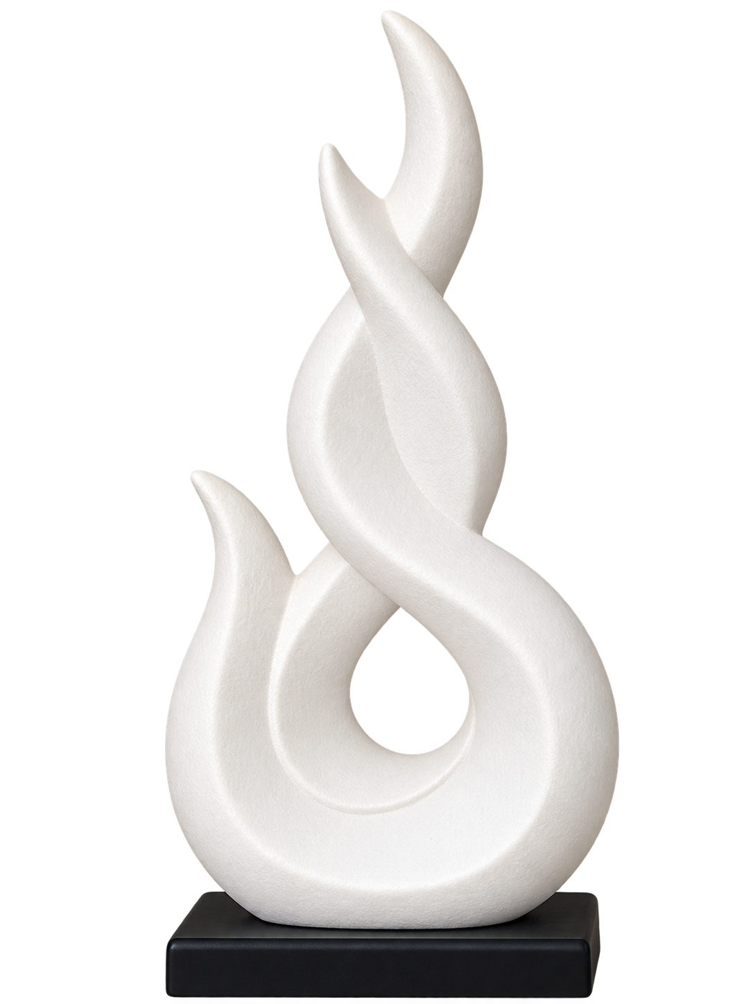 Modern Abstract Flame Sculpture with Black Base