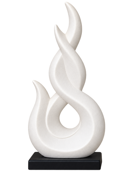 Modern Abstract Flame Sculpture with Black Base