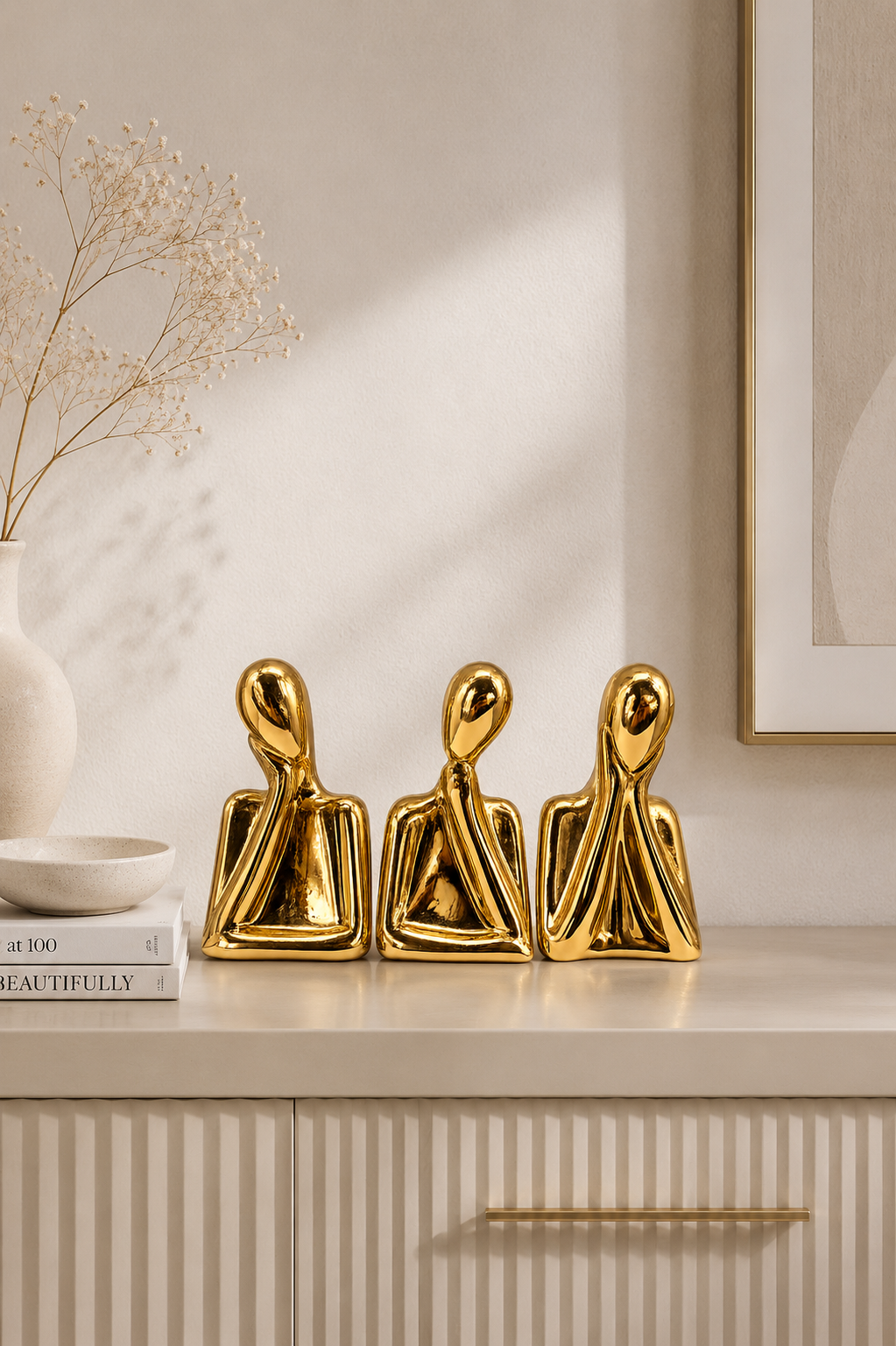 Abstract Thinker Figurine Set of 3