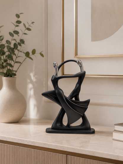 Modern Abstract Dancing Couple Sculpture