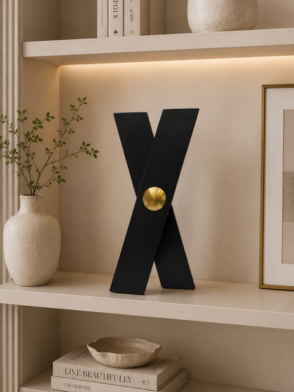 Modern X-Shaped Decorative Sculpture