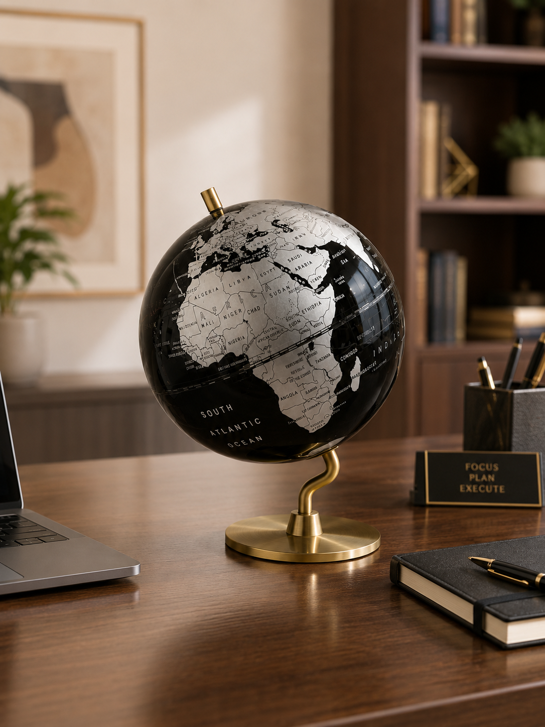 Premium Rotating World Globe