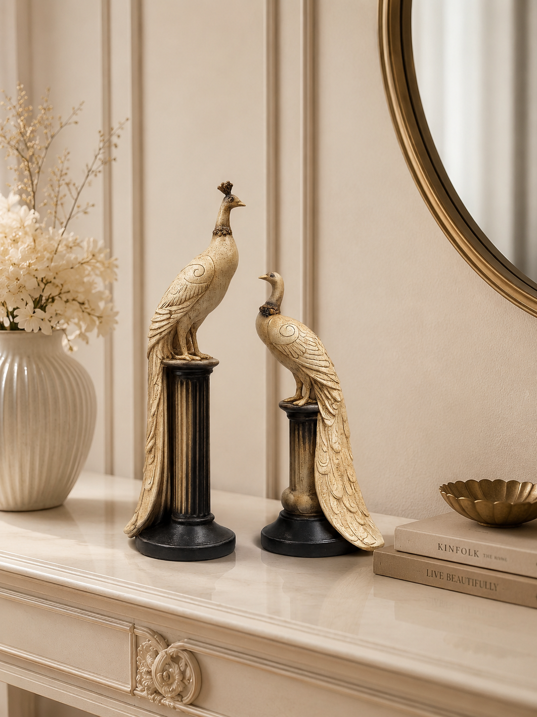 Luxury Peacock Statue Set of 2