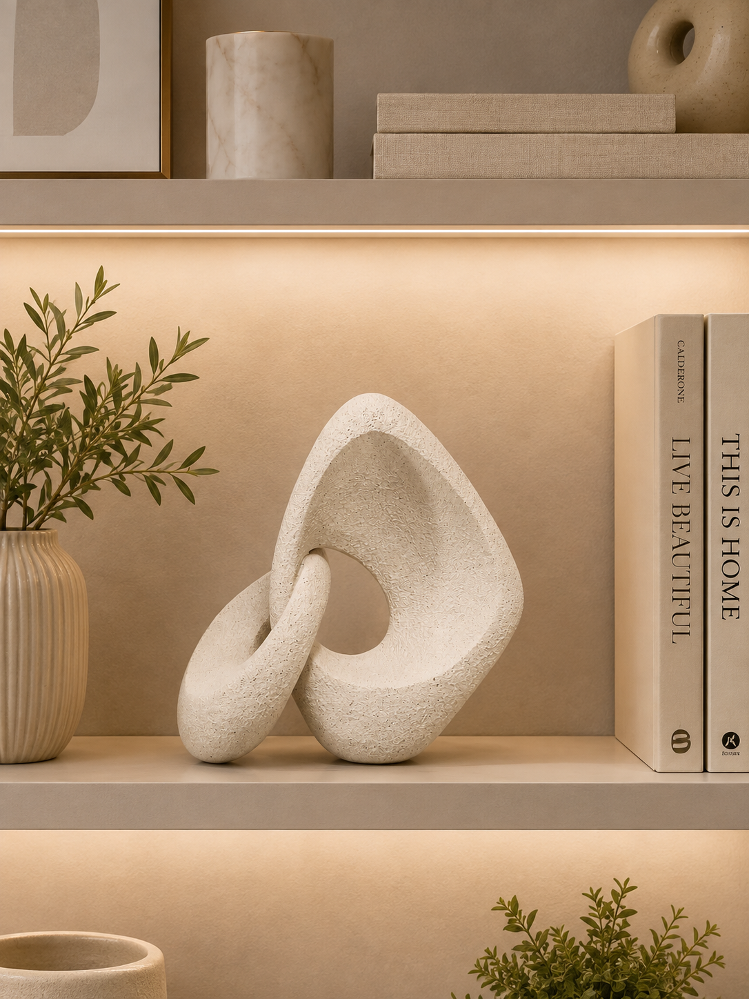 Abstract Interlocking Stone Sculpture