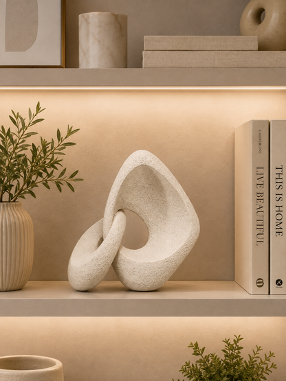 Abstract Interlocking Stone Sculpture