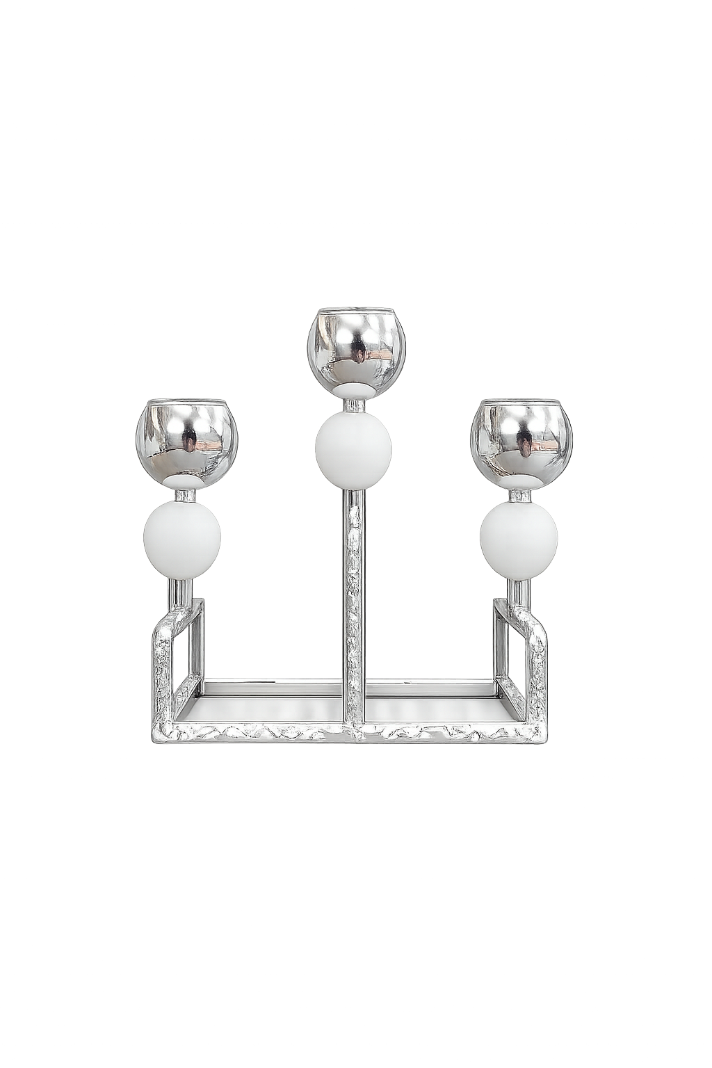 Luxury 3-Arm Silver Candle Holder
