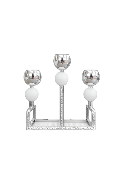 Luxury 3-Arm Silver Candle Holder